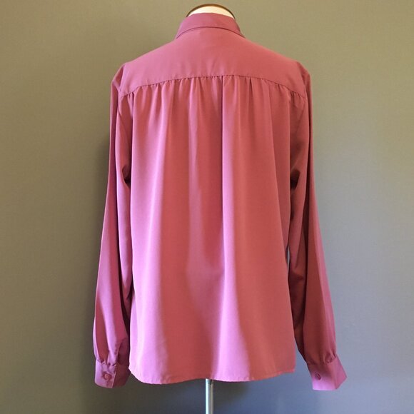 Outline Korean Blush Pink Slinky Pleated Button Down Shirt - Picture 3 of 16